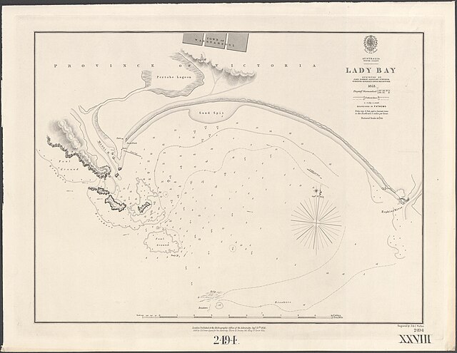 Coastal map of South Australia — the destination named in the capstan shanty sung by sailors on the wool trade routes between Australia and Britain