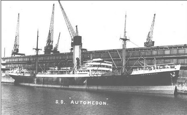 The SS Automedon, Blue Funnel Line refrigerated cargo steamship