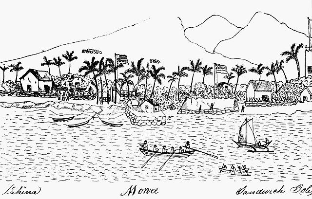 The whaling port of Lahaina on the island of Maui, Hawaii — the destination sailors longed for in Rolling Down to Old Maui after months in the Arctic whaling grounds